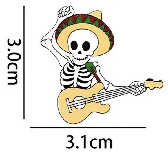 🇲🇽 Fiesta Skeleton Guitarist Pin - Picture 7 of 7